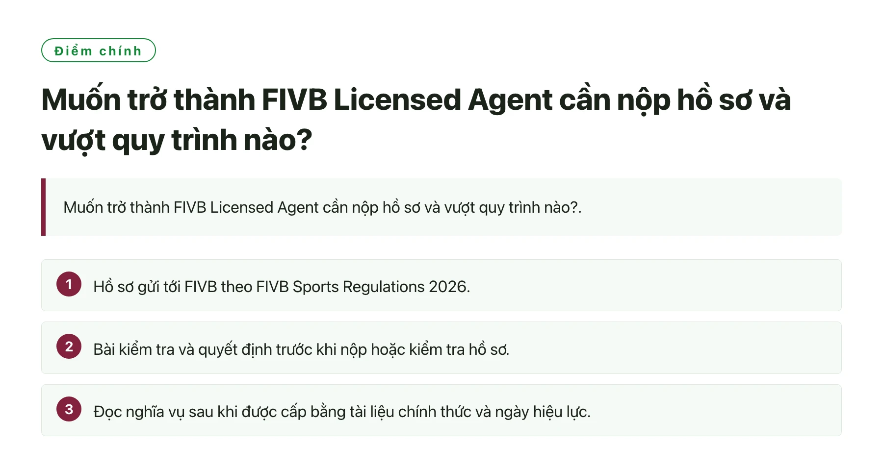 Muốn trở thành FIVB Licensed Agent cần nộp hồ sơ và vượt quy trình nào?——全文要点速览